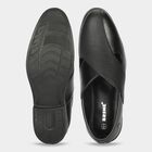 Men's Black Slip-On Strappy Sandals, काला, small