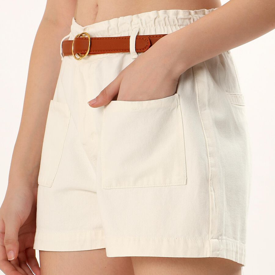 Women's Off-White Paper Bag Shorts, Off White, large image number null