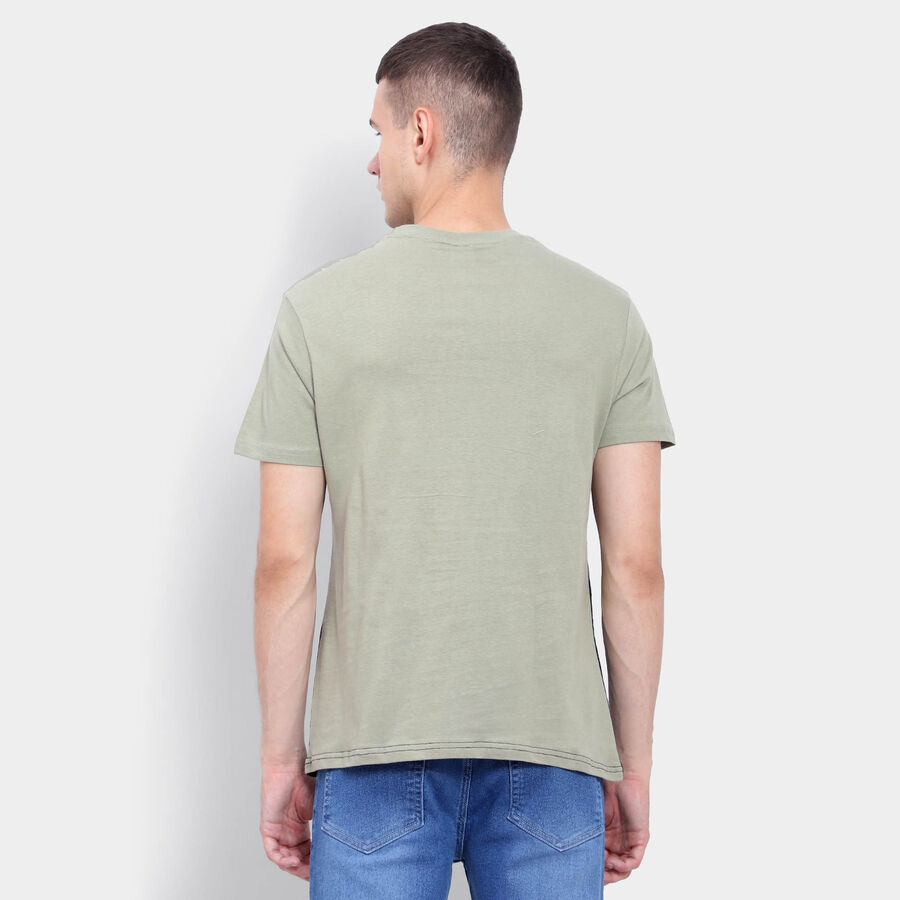 Cotton Round Neck T-Shirt, Light Green, large image number null