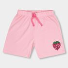 Girls' Light Pink Printed Pull-Up Shorts, हल्का गुलाबी, small image number null