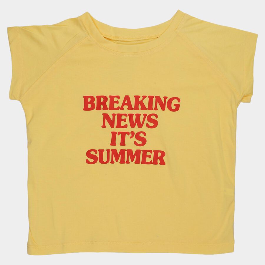 Girls' T-Shirt, Yellow, large
