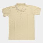 Boys Bright Yellow Crew Neck Casual Half Sleeve T-Shirt, Yellow, small