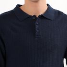 Men's Deep Midnight Navy Polo Neck Classic Pullover, Navy Blue, small image number null