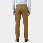 Men's Beige Slim Fit Casual Trousers, खाकी, small