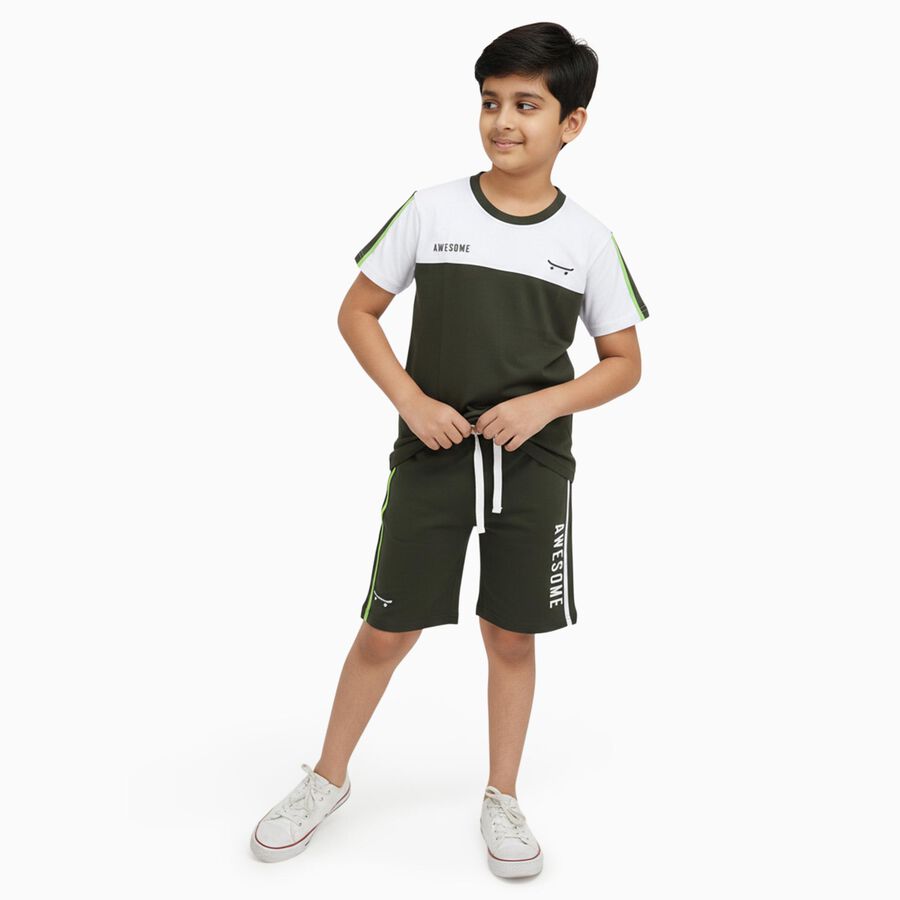 Boys' Knit Baba Suit, ओलिव, large image number null