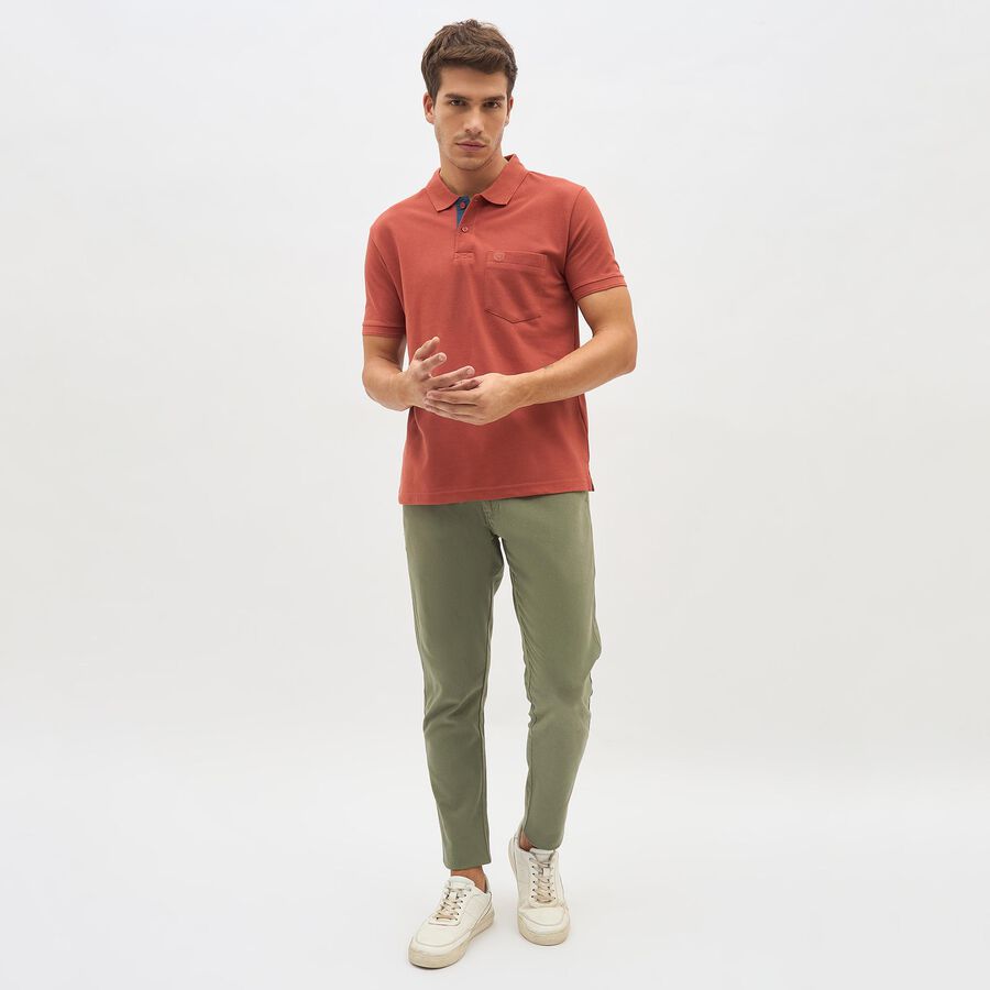 Men's Slim Fit Casual Trousers, Light Green, large image number null
