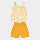 Girls All Over Print Shorts Set, Yellow, small image number null