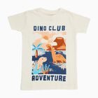 Boys' Off-White Cotton Round Neck Casual T-Shirt, ऑफ व्हाइट, small image number null