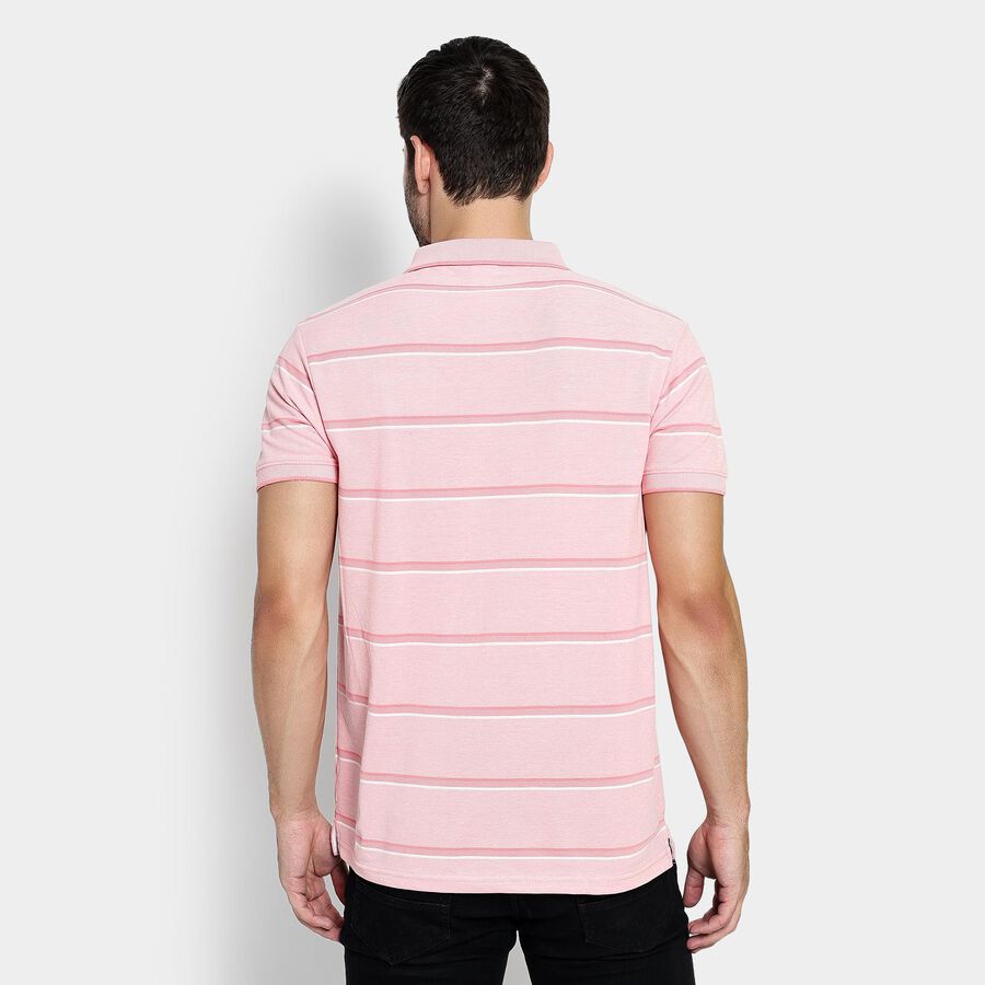 Men's Collared Half Sleeves T-Shirt , गुलाबी, large image number null