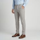 Men's Grey Slim Fit Casual Trousers, Light Grey, small