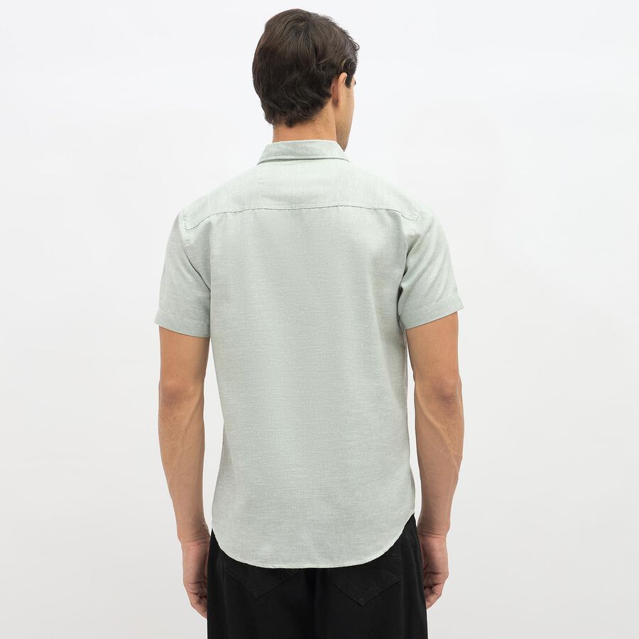 Men's Light Sage Green Slim Fit Classic Casual Shirt, Light Green, large image number null