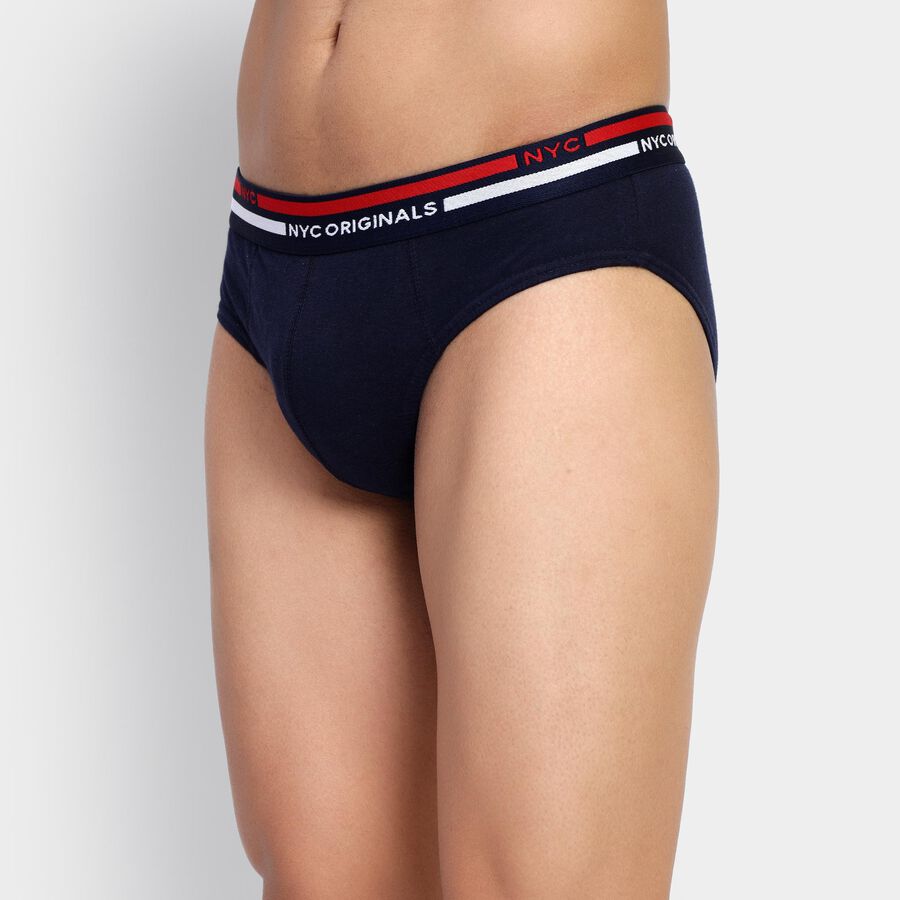 Men's 100% Cotton Briefs , नेवी ब्लू, large