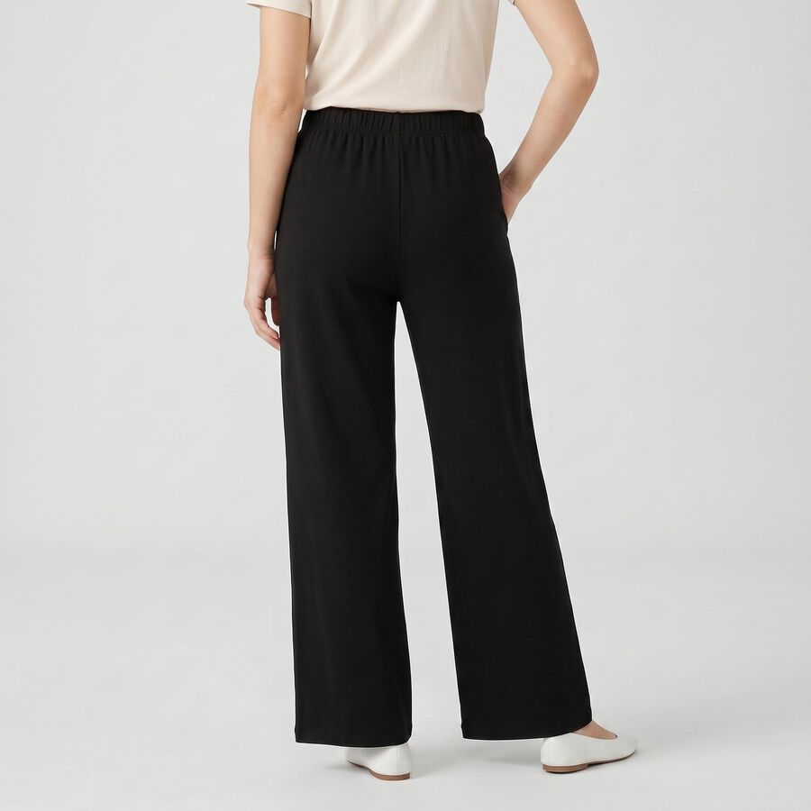 Women's Black Palazzos, काला, large