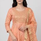 Women's Peach Embellished Ethnic Set, Peach, small