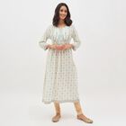 Women's Ivory Round Neck Embroidered Kurta, Off White, small image number null