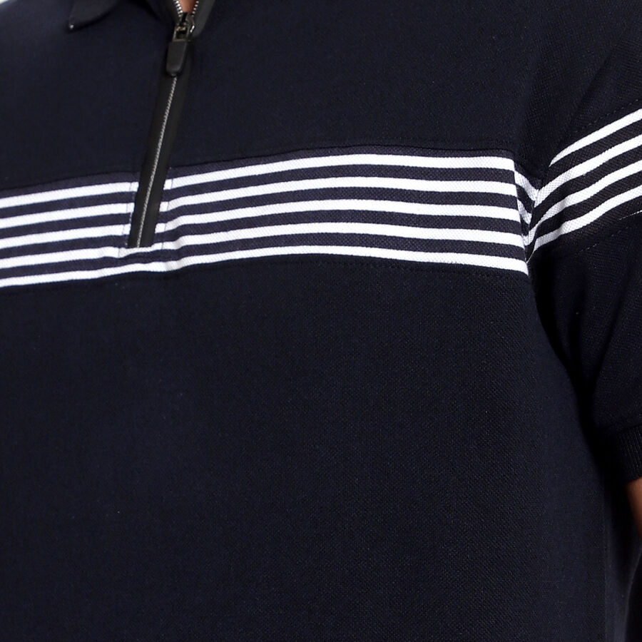 Printed Polo Shirt, Navy Blue, large image number null