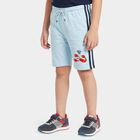 Boys Light Blue Regular Fit Graphic Print Bermuda Shorts, Light Blue, small