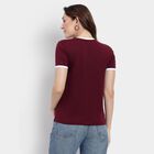 Ladies' Round Neck T-Shirt, वाइन, small image number null