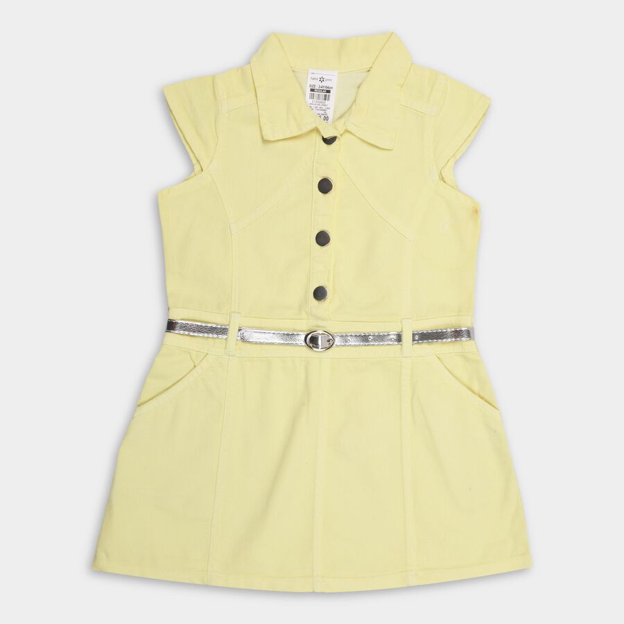 Girls' Frock , पीला, large image number null