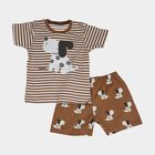 Infants' Beige 100% Cotton Neckline Baba Suit, Beige, small