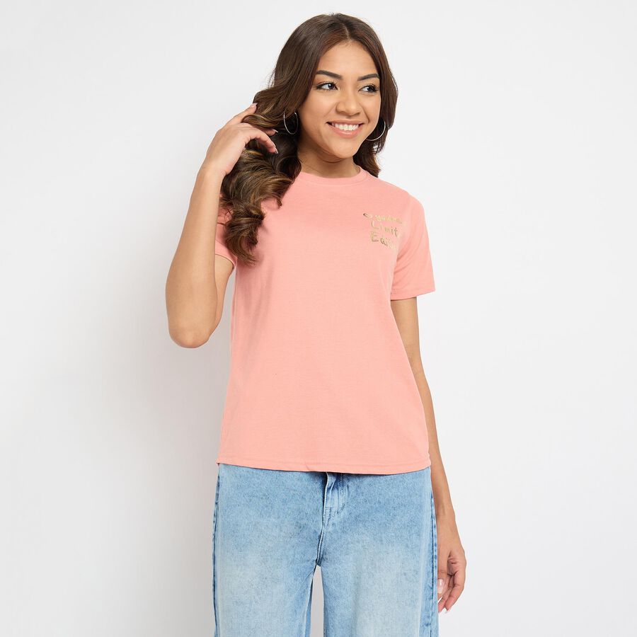 Ladies' Round Neck T-Shirt , Pink, large image number null