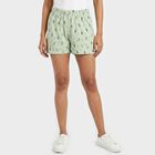 Women's Green Regular Fit Casual Shorts, हल्का हरा, small