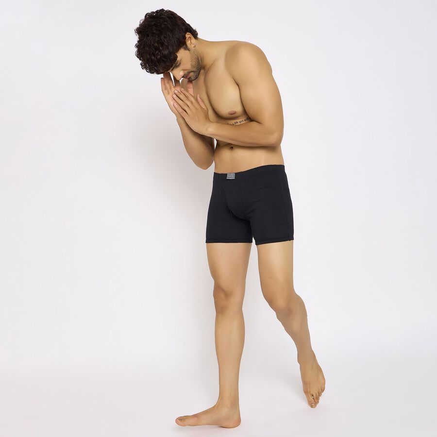 Men's 100% Cotton Trunks, काला, large image number null
