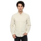 Men's White Regular Fit Casual Shirt, ऑफ व्हाइट, small