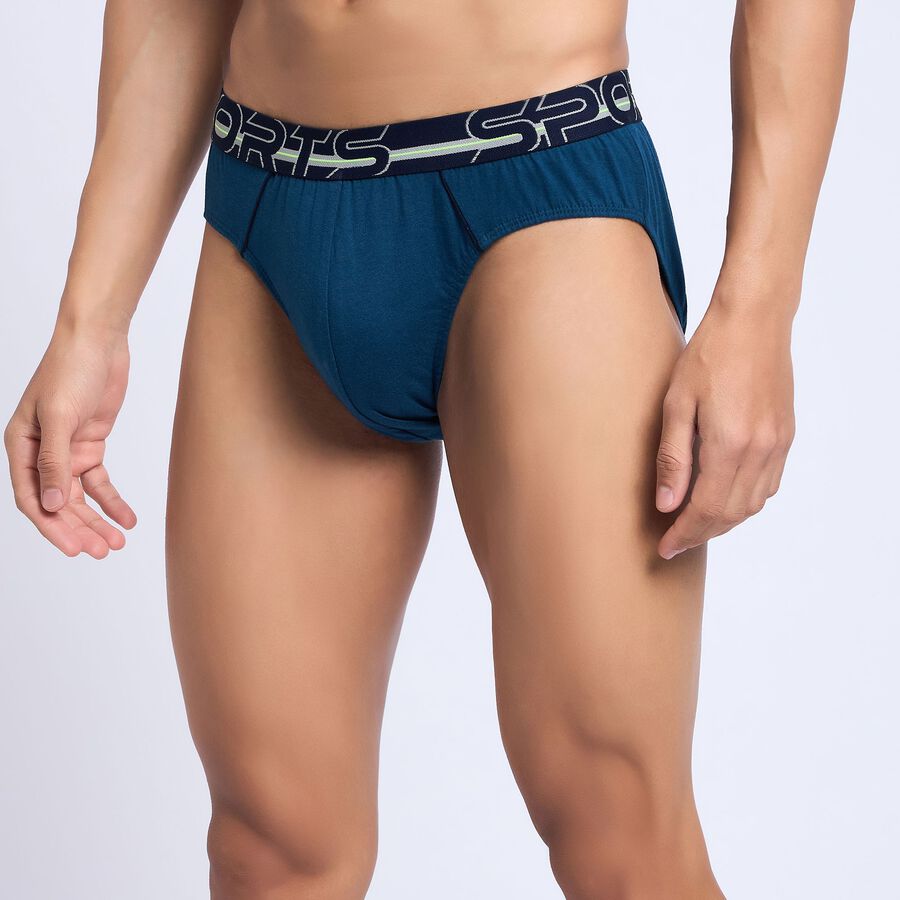 Men's 100% Cotton Briefs, टील ब्लू, large image number null