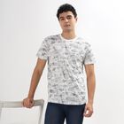Men's 100% Cotton Round Neck Half Sleeves T-Shirt , White, small image number null