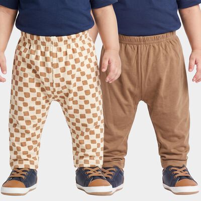 Infants' Beige Relaxed Fit Printed Cotton Pyjama