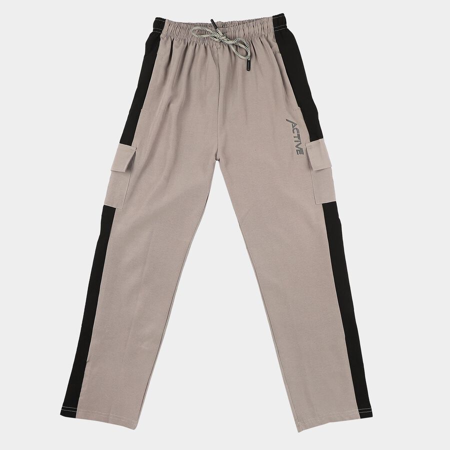 Boys Grey Regular Fit Solid Pyjama, Light Grey, large