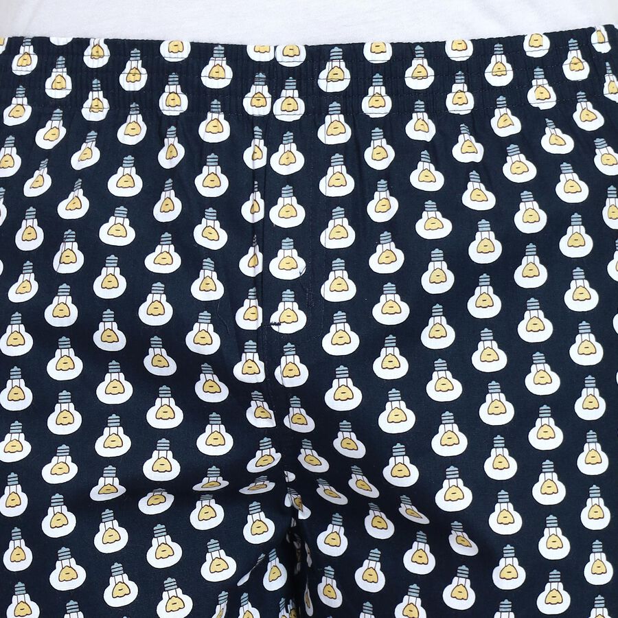 Men's 100% Cotton Boxers , Navy Blue, large