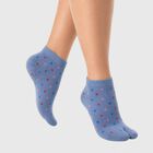 Women's Blue Regular Fit Polka Dot Pack of 1 Socks, मध्यम नीला, small