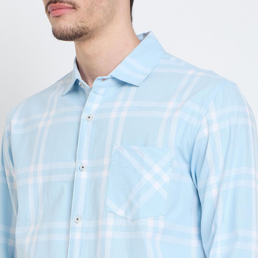 Men's 100% Cotton Casual Shirt , Light Blue, large image number null