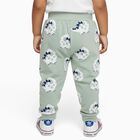 Infants Light Sage Green Dinosaur Printed Cotton Pyjama, हल्का हरा, small image number null