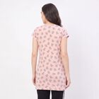 Women's Pink Round Neck T-Shirt Style Nighty, हल्का गुलाबी, small