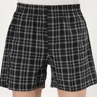 Men's Dark Charcoal Black Checked Elastic Waist Boxers, Black, small image number null