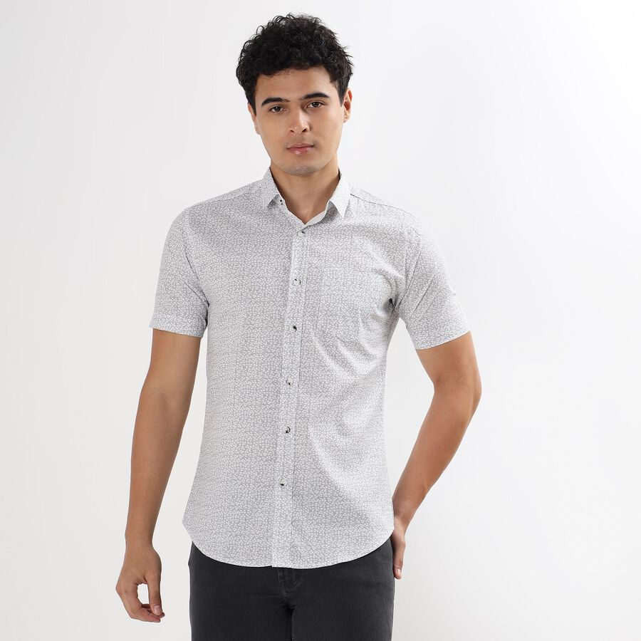 Men's 100% Cotton Casual Shirt , Light Grey, large image number null