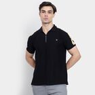 Men's Collared Half Sleeves T-Shirt , काला, small image number null