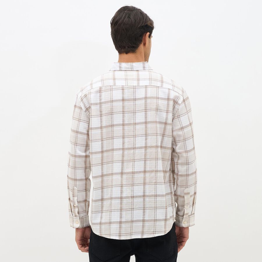 Men's Muted Beige Cotton Classic Collar Casual Shirt, Beige, large image number null