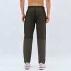 Men's Deep Olive Green Regular Fit Logo Printed Track Pants, Olive, small