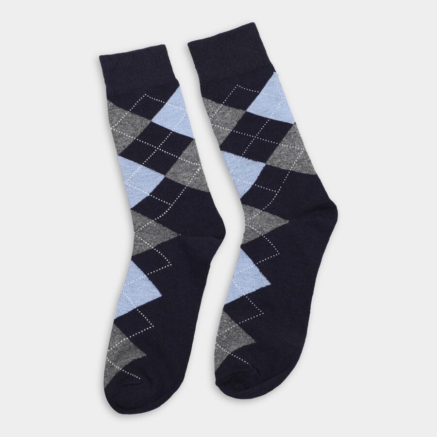Men's Socks (Pack of 3), नेवी ब्लू, large