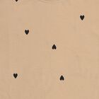 Girls Light Beige Round Neck Casual T-Shirt, Beige, small