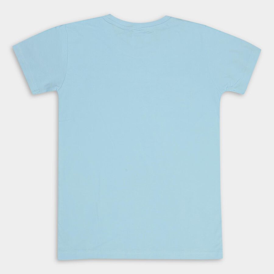Boys' 100% Cotton Half Sleeves T-Shirt, हल्का नीला, large image number null