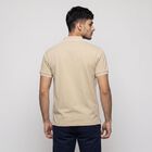 Men's Beige Polo Neck Polo T-Shirt, गहरा पीला, small