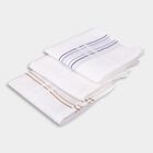 Men's White Cotton Striped Handkerchief Pack of 3, White, small