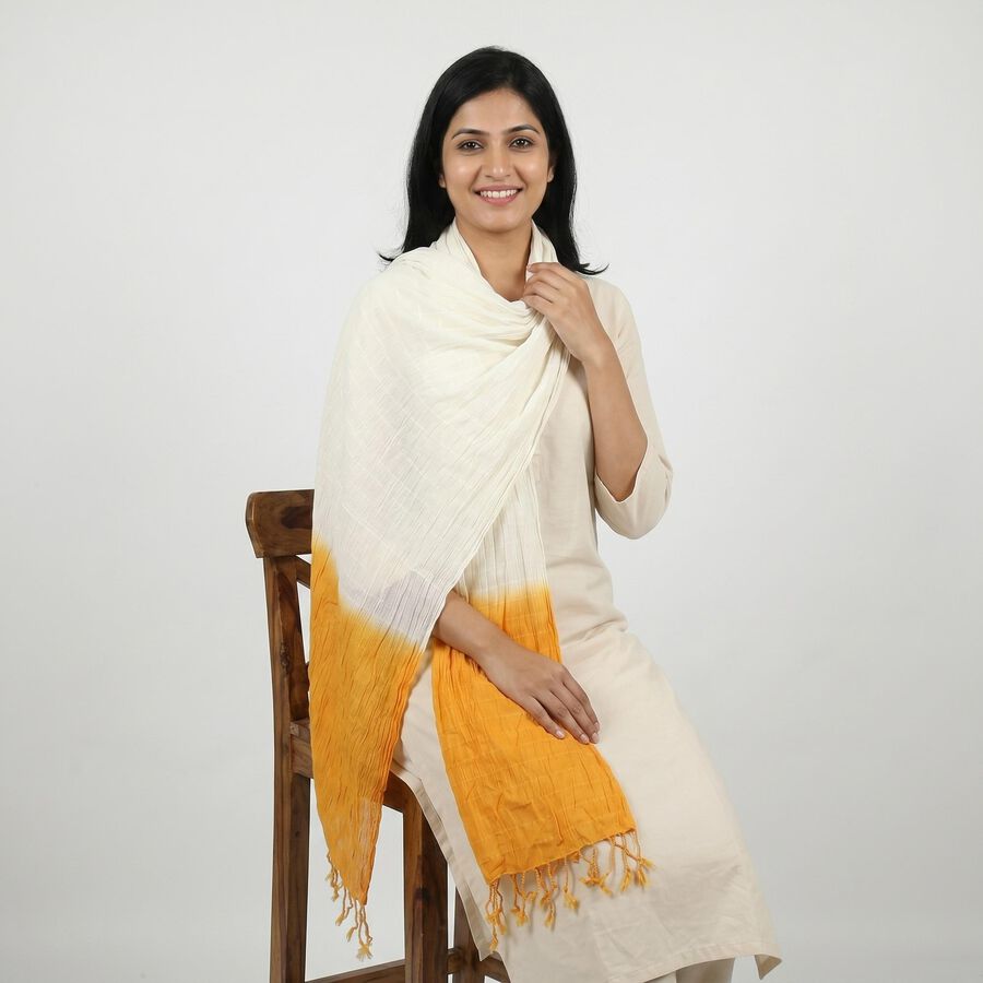 Women's Mustard Printed Dupatta, Mustard, large