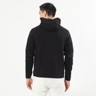 Men's Jet Black Hooded Neck Casual Sweatshirt, काला, small image number null
