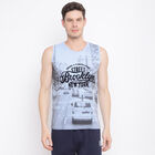 Printed Sleeveless T-Shirt, Light Blue, small image number null